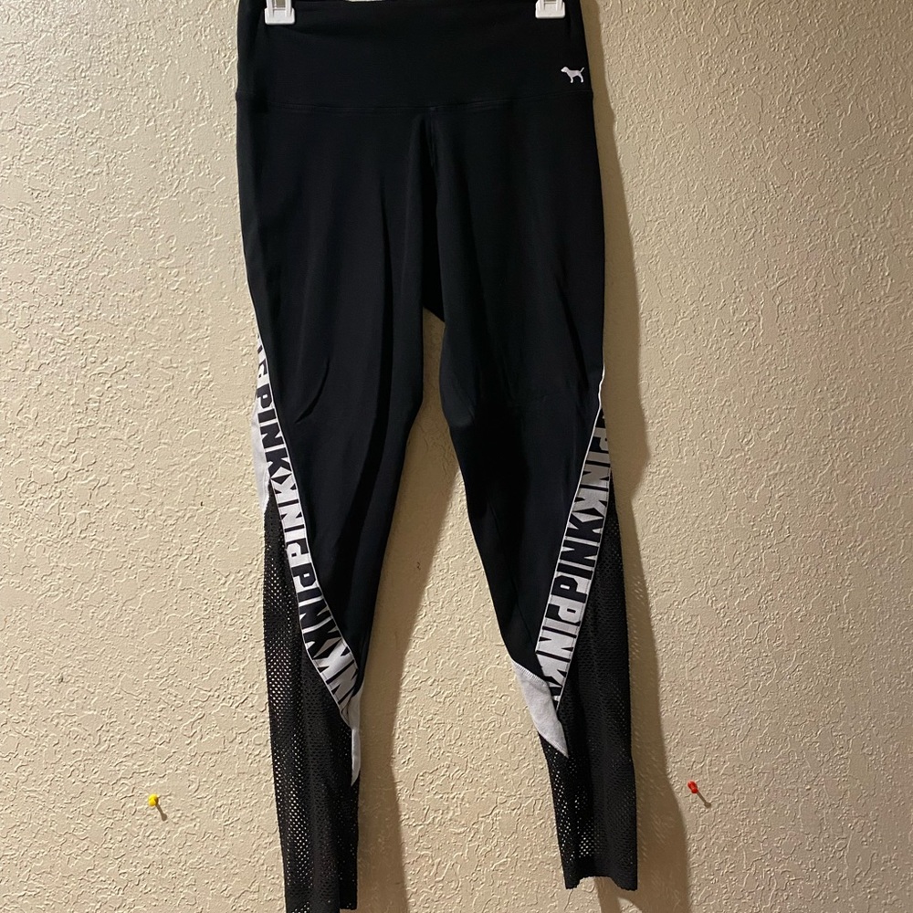 Pink black leggings